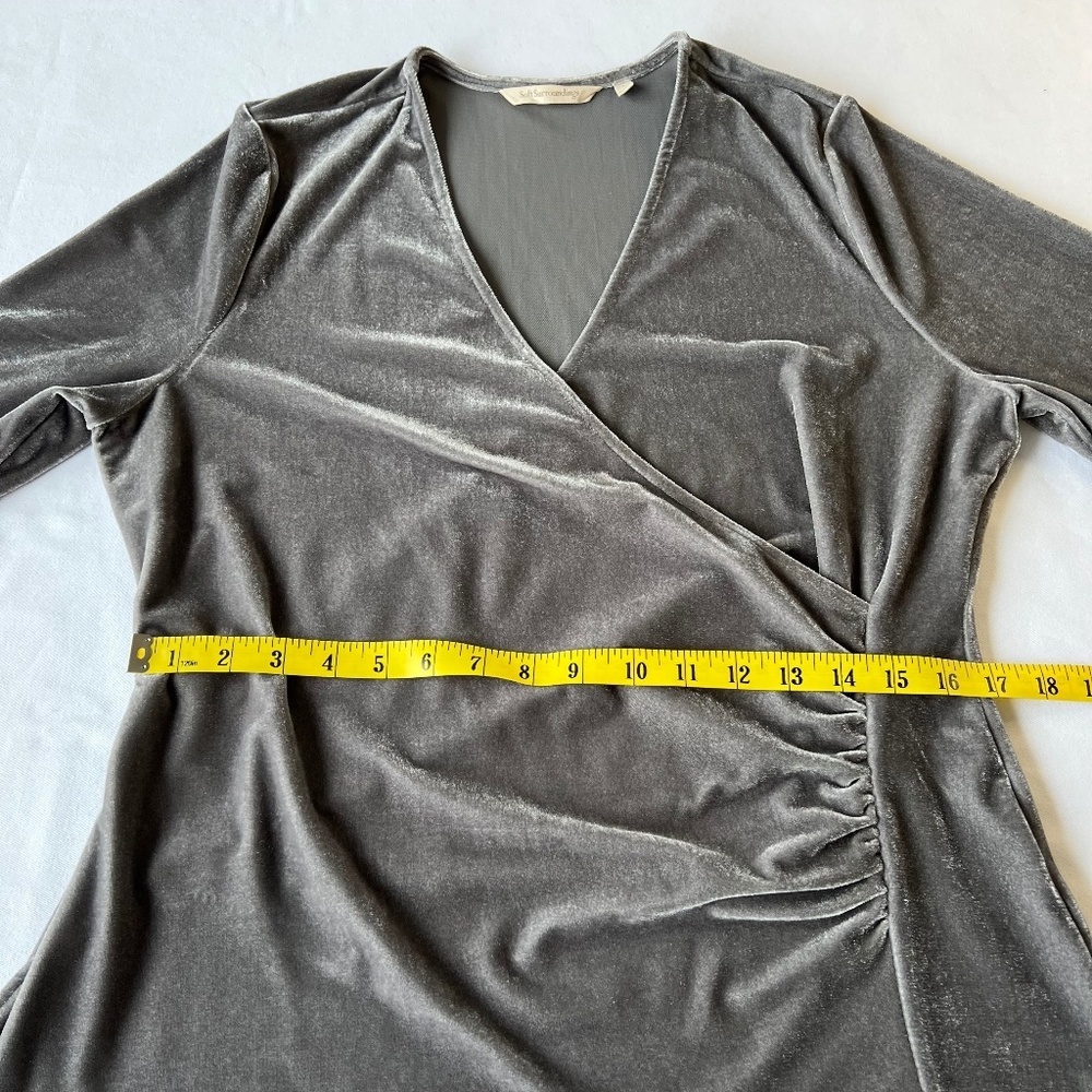 *FIRM PRICE* Soft Surroundings Alyssa Velvet Crossover Ruched Top - Picture 6 of 11